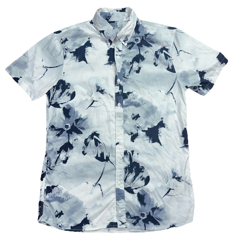 Abercrombie & Fitch Men's Casual Short Sleeve Button Down Floral All Over Print
